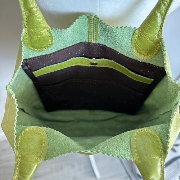 Hobo The Original Regan Top Grain Leather Tote Bag Leaf Green VI-35041LEAF NEW - Picture 7 of 9